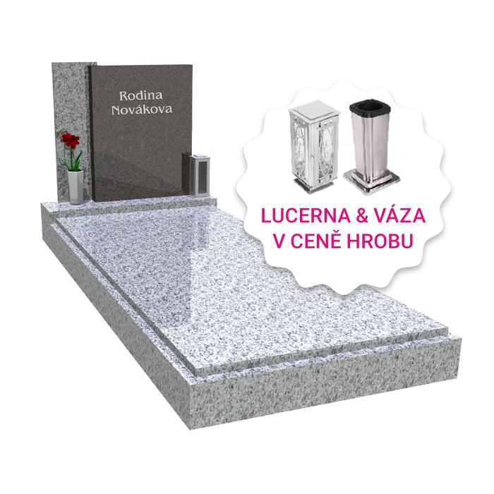 Jednohrob - jedinečná akce - zaměření, základ, doprava, montáž, lucerna, váza a jímka na urny v ceně !!